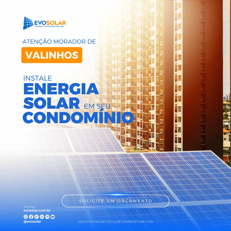 Anúncio Evosolar: condições especiais para condomínios