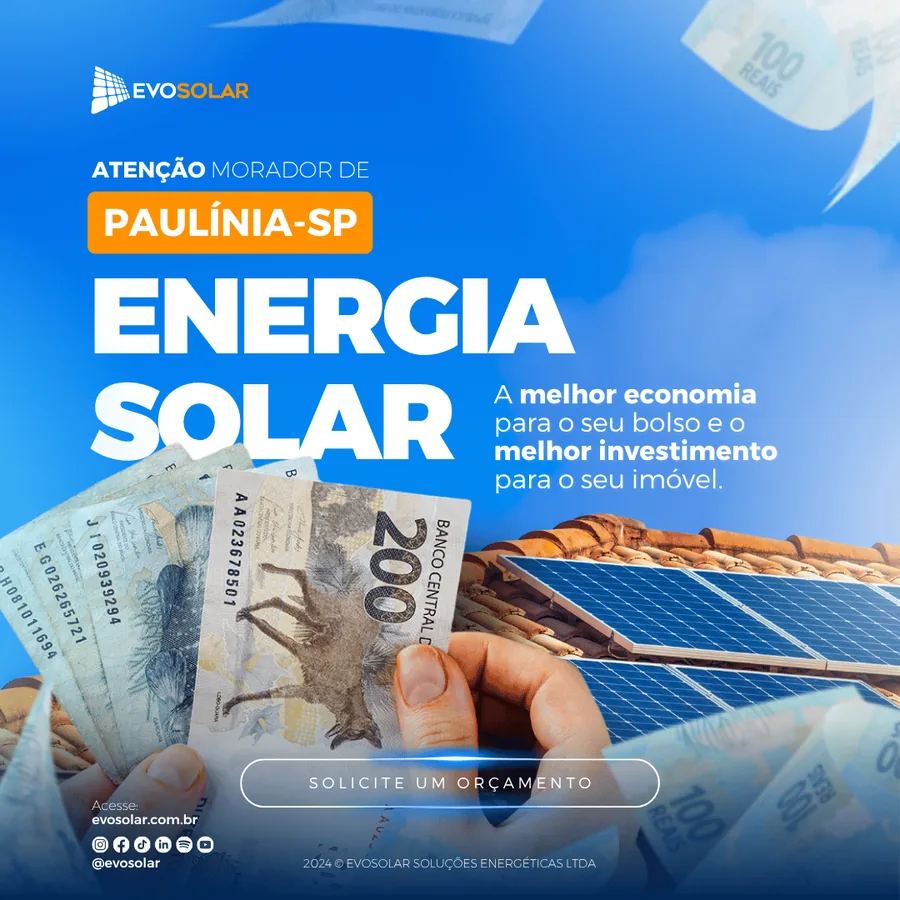 Anúncio Evosolar: energia solar é a melhor economia